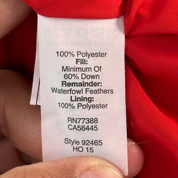 J Crew Quilted Puffer Vest Sz M Hot Red Zip Up Down Sleeveless Jacket - Picture 8 of 8